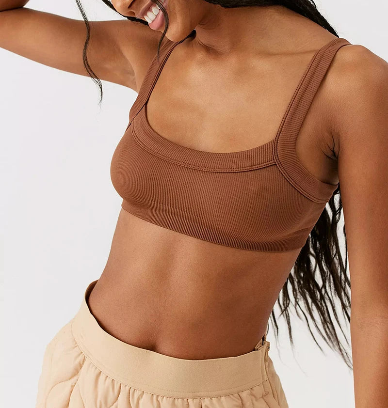 Top Corto de Tubo para Mujer en Algodón Tejido, Diseño Ajustado y Sin Mangas – Crop Top de Verano, Streetwear Casual