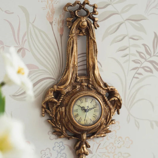 Reloj Retro Francés de Pared con Diseño Adhesivo Envejecido, Decoración Estética y Tallado para Hogar
