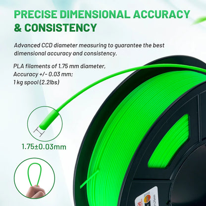 Filamento PLA+ 5KG 1.75mm para Impresoras 3D, Consumibles de Alta Calidad sin Burbujas, PLA Plus/ABS/PCL