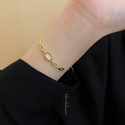 Pulsera Ajustable de Zirconia de Color Dorado 18K - Pulsera de Moda de Lujo para Mujer - Joyería de Fiesta y Regalos