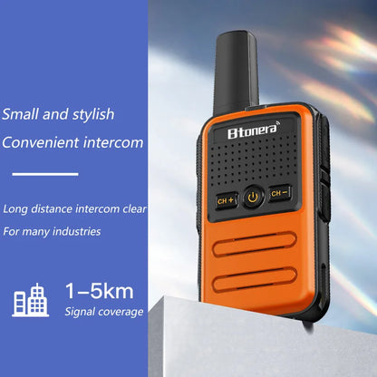 Btoera 2 Pcs Mini Walkie Talkie PMR 446 | Radio Bidireccional Portátil 5W 16CH UHF 400-470MHz