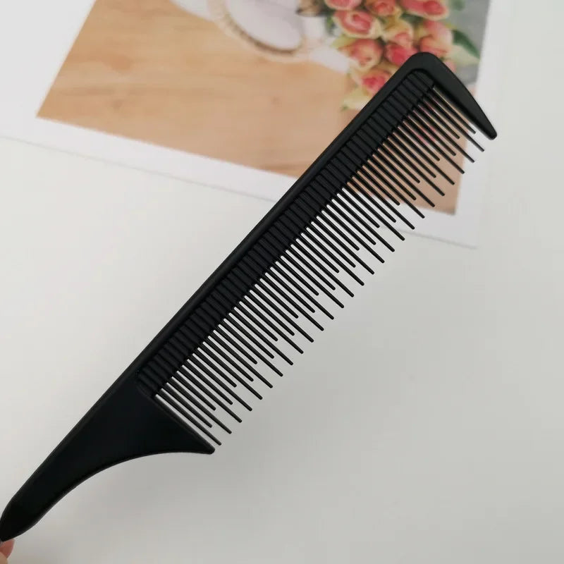 Peines de Cola de Pelo Profesionales, Peine de Acero Inoxidable para Corte de Salón, Cuidado del Cabello, Herramientas de Peinado, Dientes Finos