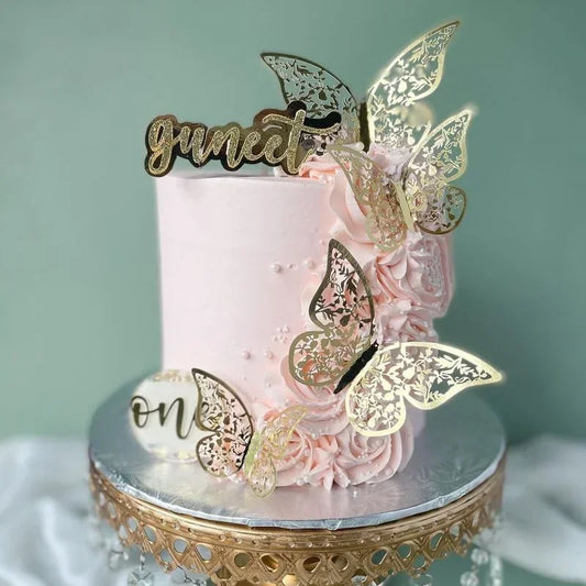 12 Piezas de Decoración para Pastel en Forma de Mariposas  - Toppers para Pastel de Cumpleaños, Bodas y Baby Showers