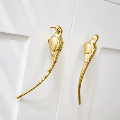 Perillas de Puerta de Gabinete en Forma de Pájaro de Latón - Tiradores de Cajón Elegantes para Decoración del Hogar