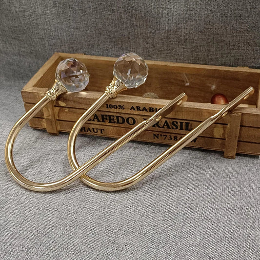 Grilletes de Metal Plateado en Forma de U para Ventana - Ganchos de Amarre de Cortina, 2 Piezas