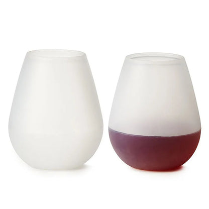 Vasos de Vino Silicona 400ml | Copas Plegables y Portátiles para Viajes, Picnic, Camping y Piscina | Taza Reutilizable para Bebidas - Resistente al Calor