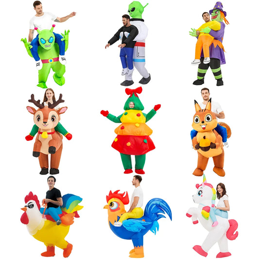 Nuevo Disfraz Inflable de Alien para Halloween, Cosplay de Anime, Fiesta de Navidad y Purim para Niños y Adultos