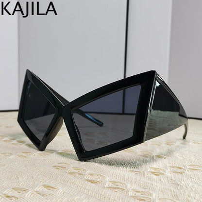 Gafas de Sol Ojo de Gato Oversized UV400 para Mujer | Estilo Punk y Protección a Prueba de Viento - Diseño de Montura Grande