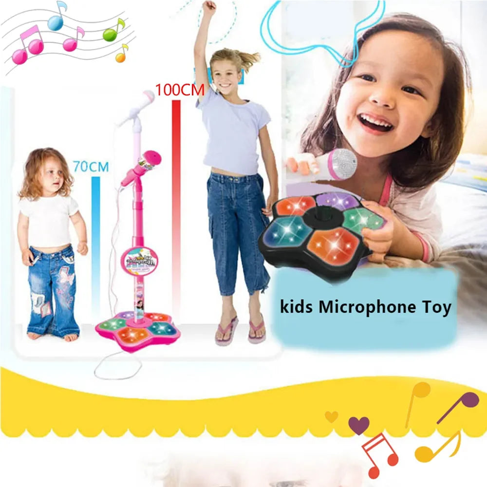 Micrófono Infantil con Soporte | Juguete Educativo de Karaoke para Niños | Regalo de Cumpleaños para Niñas y Niños