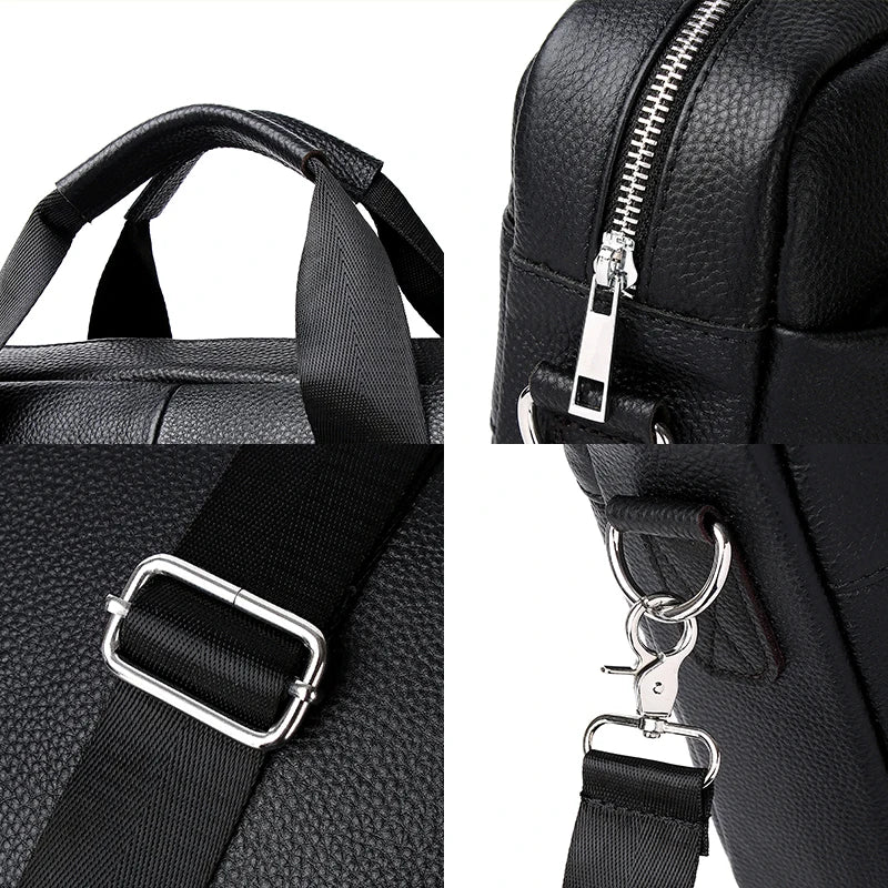Maletín Ejecutivo de Cuero PU para Hombre - Bolsa de Negocios de Diseño, Bolso Bandolera, Maletín para Documentos y iPad