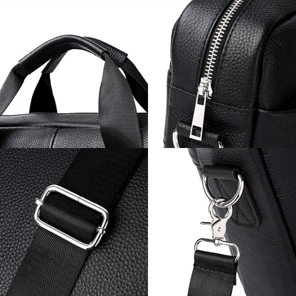 Maletín Ejecutivo de Cuero PU para Hombre - Bolsa de Negocios de Diseño, Bolso Bandolera, Maletín para Documentos y iPad