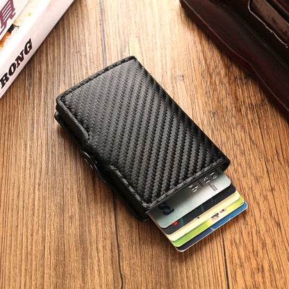Carbon Fiber Rfid Card Holder Men Wallets Money Bag Zipper Coin Purse Small Leather Mini Slim Wallets Vallet Carteira Masculina