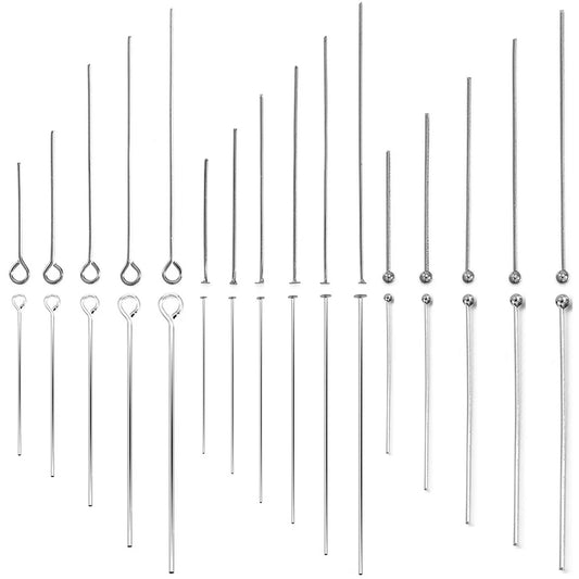 Lote de 100 Piezas de Cabezas de Alambre de Acero Inoxidable - Accesorios para Joyería DIY, Pasadores para Pendientes y Beading