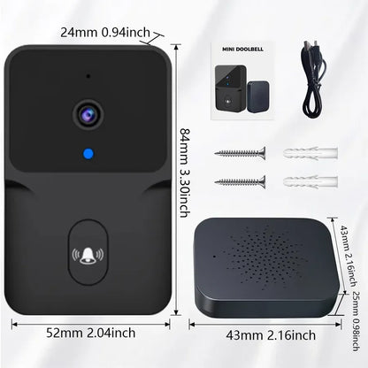 Tuya Timbre Inalámbrico con Cámara de Video WIFI, Visión Nocturna, Seguridad Inteligente para el Hogar, HD 1080P, Audio Bidireccional y Cambio de Voz