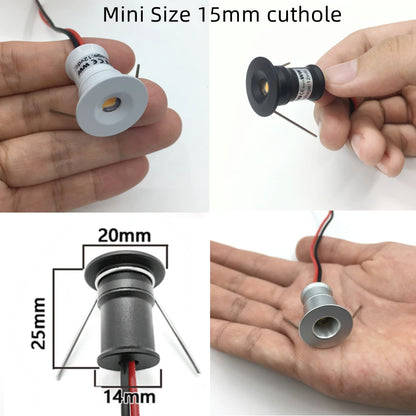 Mini Downlights Led 12V con Control Remoto 1W Spotlights Led Regulables Escaleras Luces de Armario 220V Focos Empotrables para Iluminación de Techo