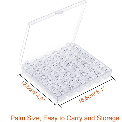 Conjunto de 25 Canillas de Plástico para Máquina de Coser: Bobinas Transparentes y Estuche de Almacenamiento para Accesorios de Costura