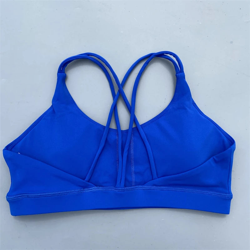 Brasier Deportivo para Mujer con Tirantes Cruzados, Top de Yoga Alto Impacto, Sujetador de Fitness, Crop Top para Ejercicio y Running, Con Almohadilla Removible