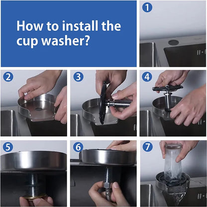 Lavadora Automática de Tazas de Alta Presión Dorada – Barra de Enjuague para Cocina, Lavadora de Botellas de Fregadero, Herramienta de Limpieza de Fregadero