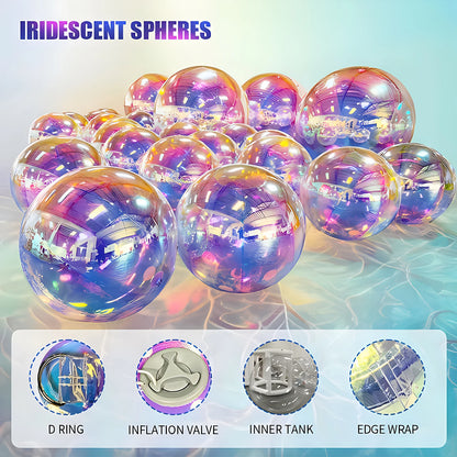 Transforma tu celebración con nuestra Bola de Espejo Inflable Colgante Gigante. Perfecta para bodas y decoraciones de jardín, esta esfera colorida sellada añade un toque mágico a cualquier evento.