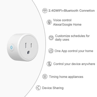 Enchufe Inteligente EWeLink Wifi+Bluetooth para Tomacorriente USA: Control Inalámbrico, Escenarios de Hogar Inteligente y Compatibilidad con Asistente de Voz Google Home