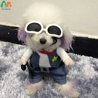 Disfraces de Halloween para mascotas, uniforme de vaquero del oeste con sombrero, traje de vaquero divertido para mascotas, ropa divertida para gatos y perros pequeños