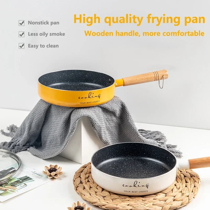 Sartén antiadherente para cocina de inducción, sartén para Wok de 20cm, sartén para panqueques, bistec para el hogar, sartén para huevos, estufa de Gas, cacerola Universal duradera