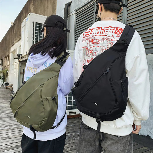 Bolsa de Pecho Unisex de Gran Capacidad, Mochila Casual Hip Hop de Nylon para Hombre, Bandolera de Viaje