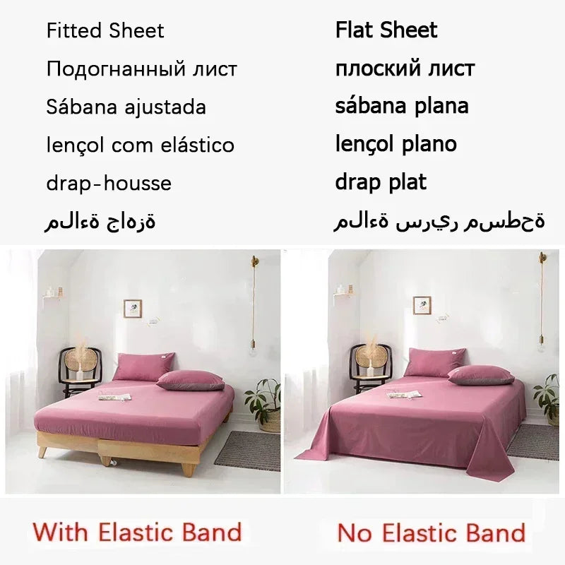 Sábana bajera de satén sedoso de lujo, juego de sábanas lisas y suaves con funda de almohada, tamaño Queen y King Size