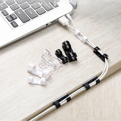 Clips Organizadores de Cables para Escritorio - Gestión de Cables USB, Líneas de Datos y Soporte de Cordones