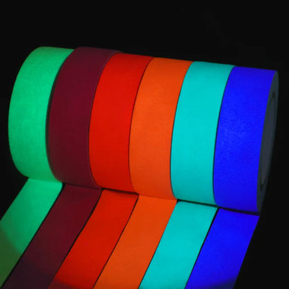 Cinta de Algodón UV Glow de 6/1 Rollos, Cinta Neón para Fiestas, Advertencia de Seguridad, Decoraciones para Bodas y Hogar