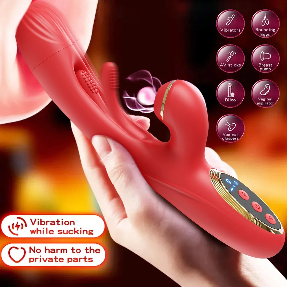 Vibrador Tapping con Succión para Mujeres, Estimulador de Clítoris y Punto G, Juguete Sexual Triple Estimulación