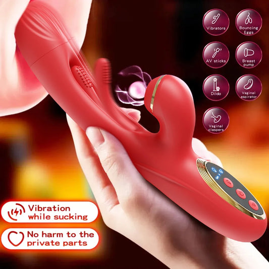 Vibrador Tapping con Succión para Mujeres, Estimulador de Clítoris y Punto G, Juguete Sexual Triple Estimulación