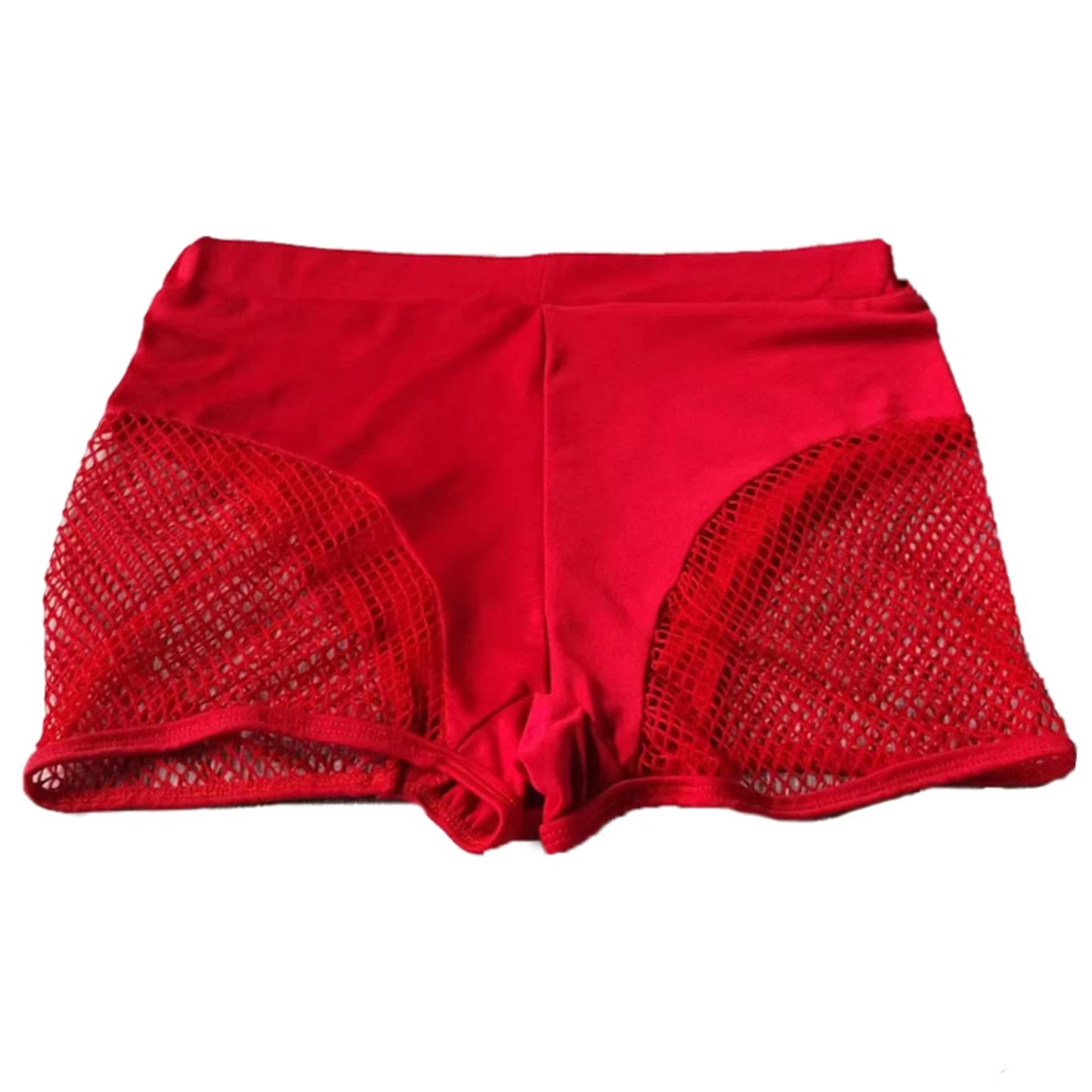 Shorts de Malla con Aberturas para Mujeres | Hot Pants Elásticos de Cintura Media para Fitness y Pole Dance