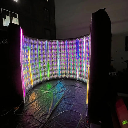 Cabina de Fotos Inflable 360 con 24 Tubos LED y Ventilador de Aire, Fondo para Fiesta, Boda, Cumpleaños