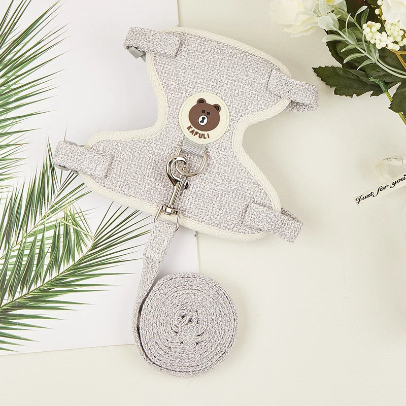 Conjunto de Arnés y Correa para Conejo, Chaleco Acolchado para Mascotas, Accesorios Lindos para Caminar al Aire Libre