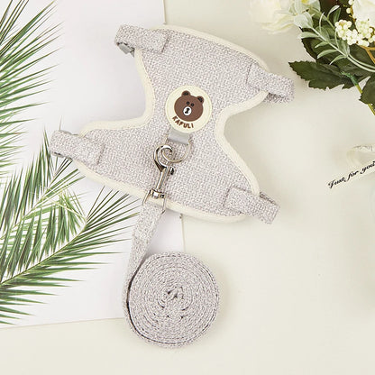Conjunto de Arnés y Correa para Conejo, Chaleco Acolchado para Mascotas, Accesorios Lindos para Caminar al Aire Libre