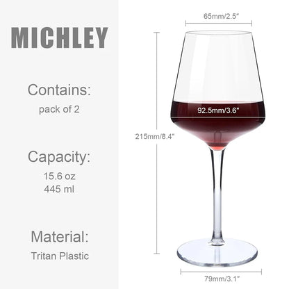 Juego de Copas de Vino  Irrompibles - 2/4/6 Piezas de Tritan Transparente para Bebidas en la Piscina