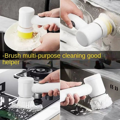 Brocha de Limpieza Eléctrica Multiusos para Cocina y Baño - Cepillo Inalámbrico Portátil para Platos, Ollas y Sartenes