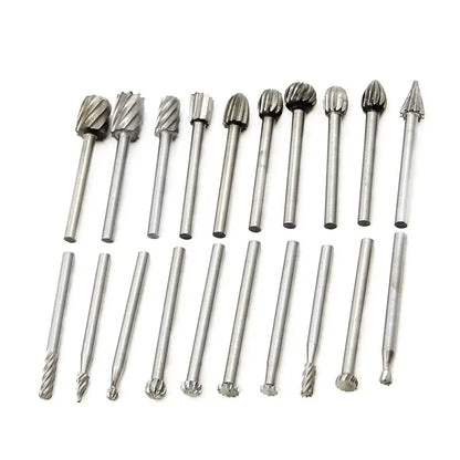 Juego de 20 Piezas de Fresas de Alta Velocidad para Trabajo en Madera: Archivos Rotativos de 3 mm para Tallado y Rectificado DIY