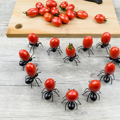 Palillos de Fruta para Comida con Forma de Hormiga, Juego de 12 Piezas, Tenedores Decorativos para Aperitivos, Tartas y Postres, Vajilla para el Hogar y Fiestas