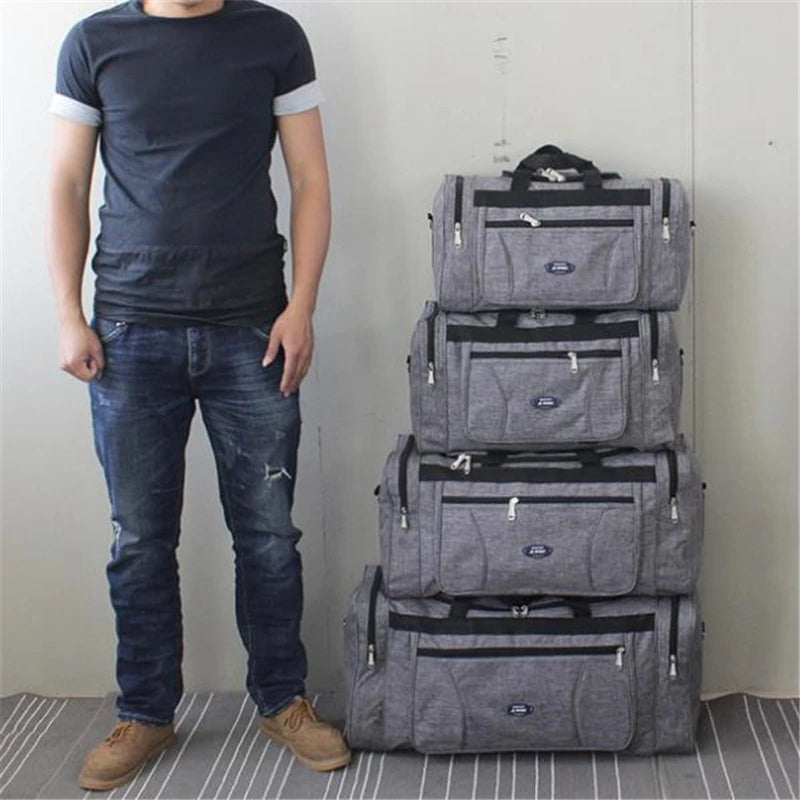 Bolsa de Viaje para Hombre Oxford Impermeable, Equipaje de Mano, Gran Capacidad, Bolsa de Viaje de Fin de Semana
