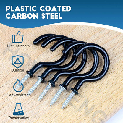 Ganchos de Techo para Tazas HOWSHENG – 10-30 Piezas de Gancho Autoperforante Negro para Colgar en la Cocina