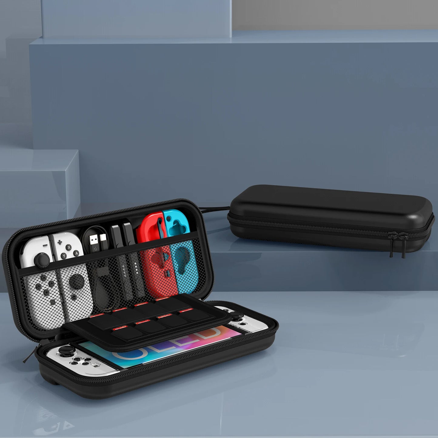 Estuche de Transporte y Kit de Accesorios 9 en 1 para Nintendo Switch OLED Modelo 2022 con Funda Protectora