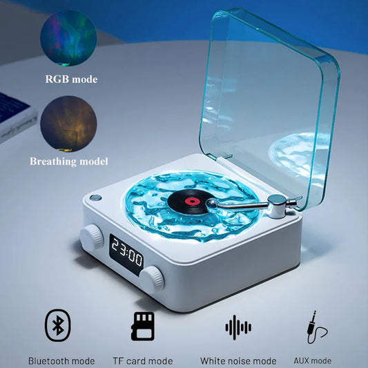 Mini Altavoz Bluetooth Retro con Ruido Blanco | Portable y Vintage con Luz RGB, Ideal para Dormir y Relajarse