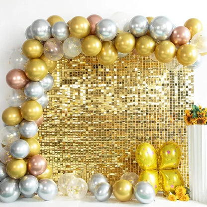 Cortina de Tinsel Metálica para Fondo de Fiesta - Decoración para Cumpleaños, Bodas y Baby Showers