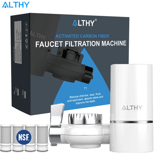 Sistema Purificador de Agua para Grifo ALTHY, Filtra Plomo, Cloro y Mejora el Sabor - Certificación NSF para 320 Galones de Uso en Cocina