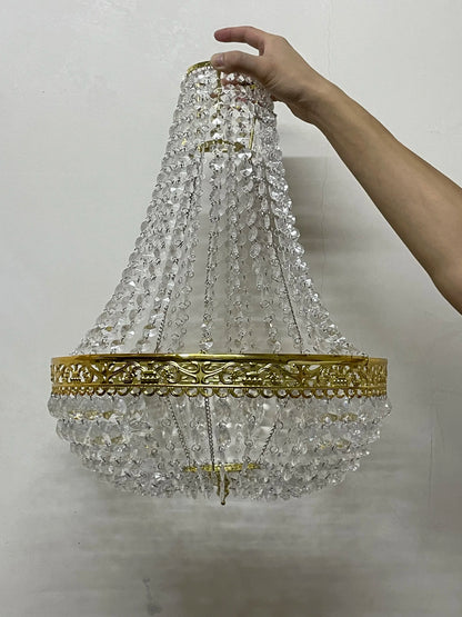 Lámpara de Techo de Araña de Cristal Vintage Premium, Pantalla de Lámpara Colgante Charlotte de Fácil Instalación, Sin Kit de Cable
