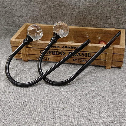 Grilletes de Metal Plateado en Forma de U para Ventana - Ganchos de Amarre de Cortina, 2 Piezas