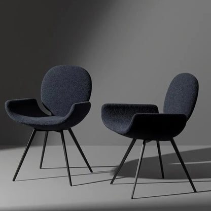 Silla de Comedor con Reposabrazos - Muebles Modernos de Lujo para Sala de Estar y Dormitorio, Diseño Único en Color Negro