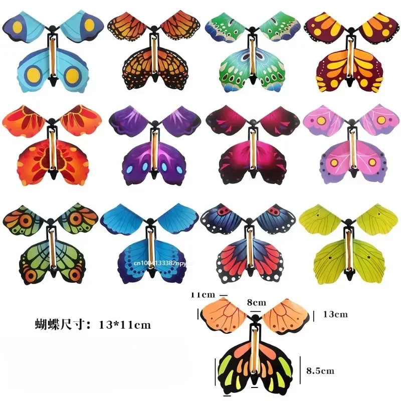 Juguete Mágico de Mariposas Voladoras - Libro de Marcapáginas con Sorprendente Regalo para Niños, Divertidos Props Mágicos Impulsados por Banda de Goma
